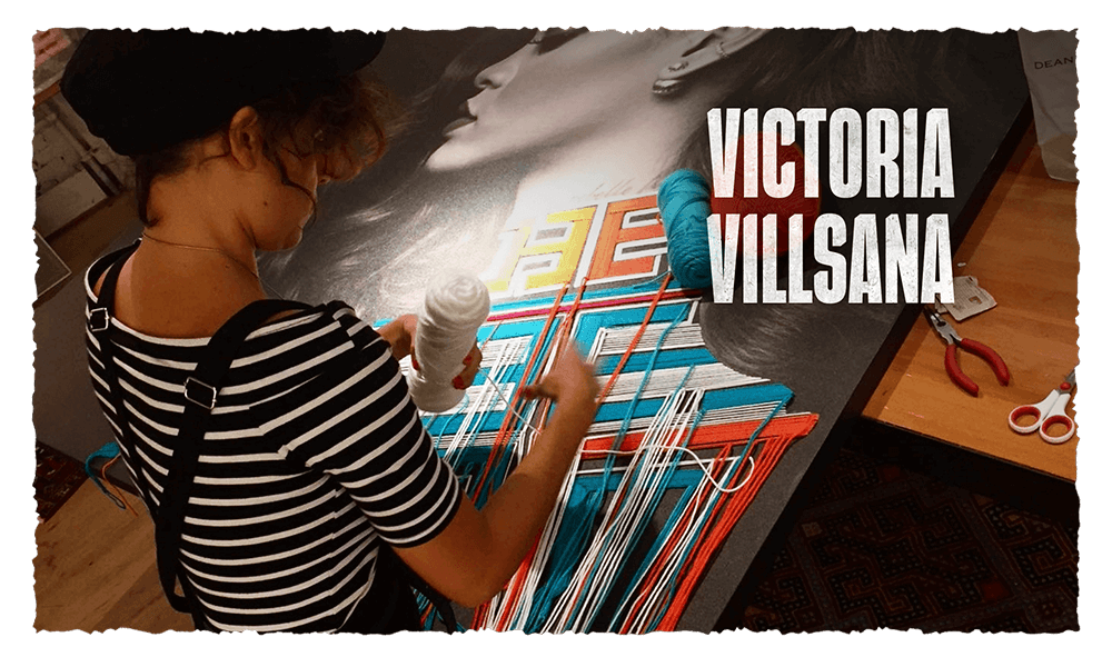 Victoria drawing a poster