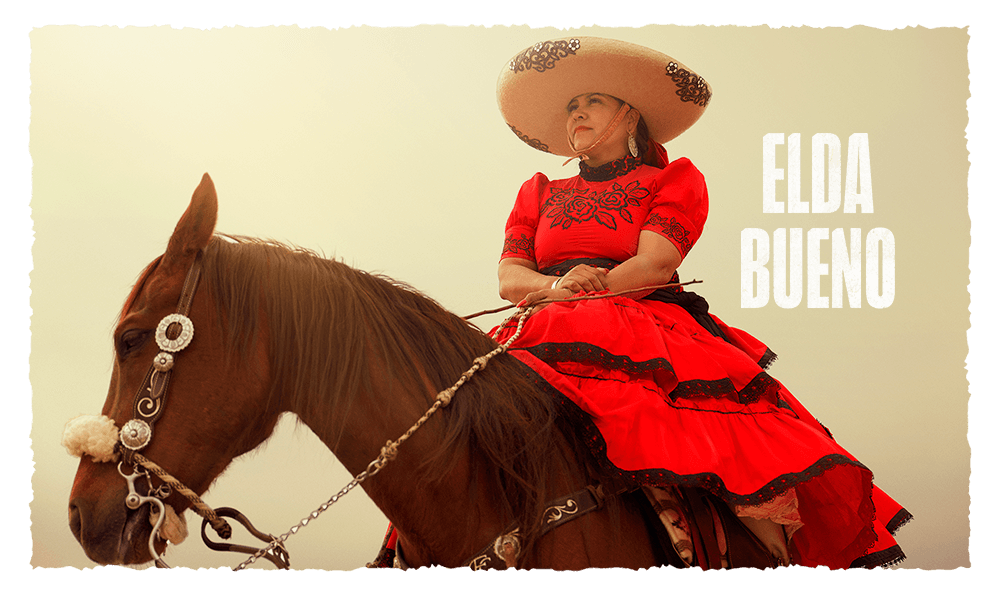 Elda Bueno on horseback